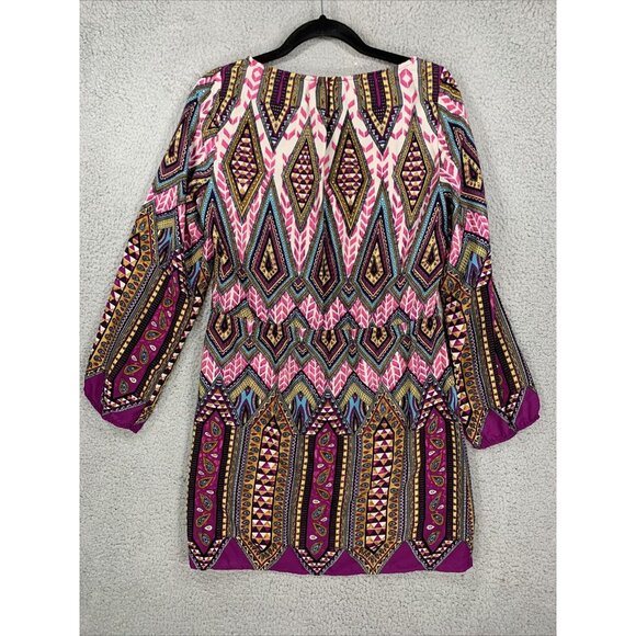 Glam Purple Boho Paisley Multicolor Keyhole Dress Women’s Small Lightweight - Picture 7 of 9